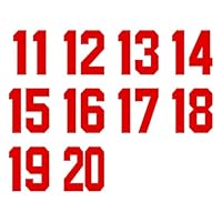 Amazon.co.jp: 番号 ステッカー 【タイプ5】 11～20番 縦25mm